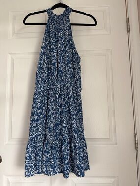 Blue Floral Halter Sundress